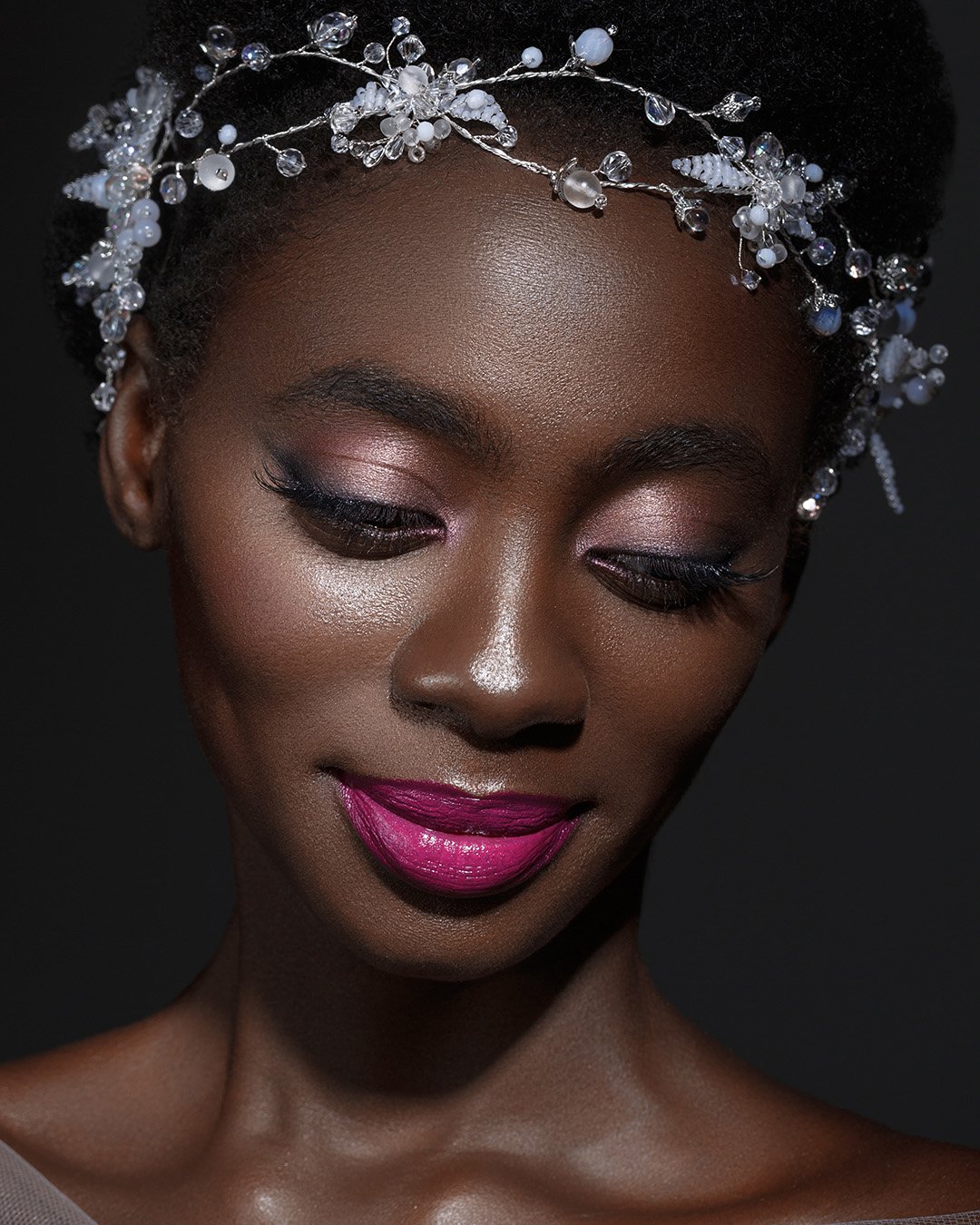 Black Bride Makeup Ideas In Pink Tones