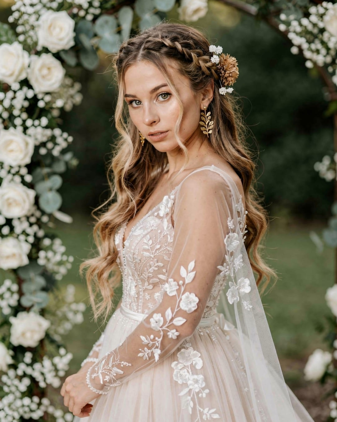 Half Up Half Down Wedding Hairstyles for Thin Hair
