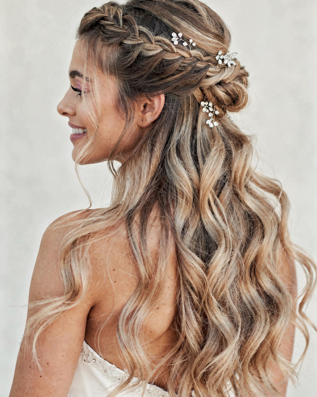 Half Up Half Down Wedding Hairstyles Straight Hair