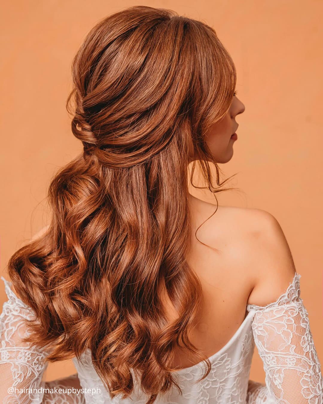 Half Up Bridal Hair with Flowers