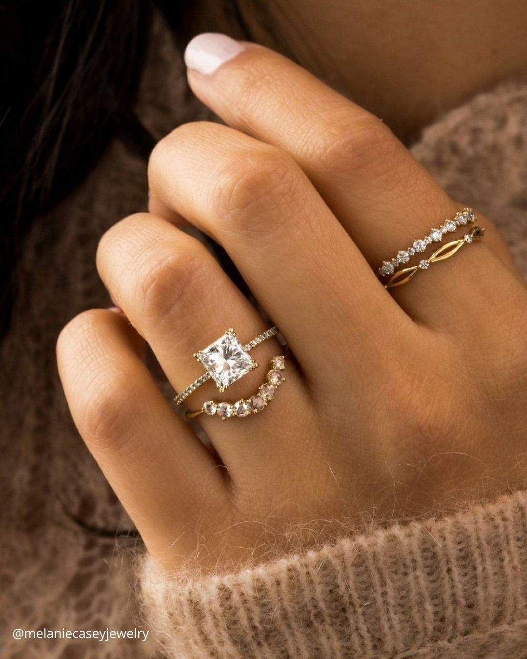 Princess Cut Diamond Rings In Set