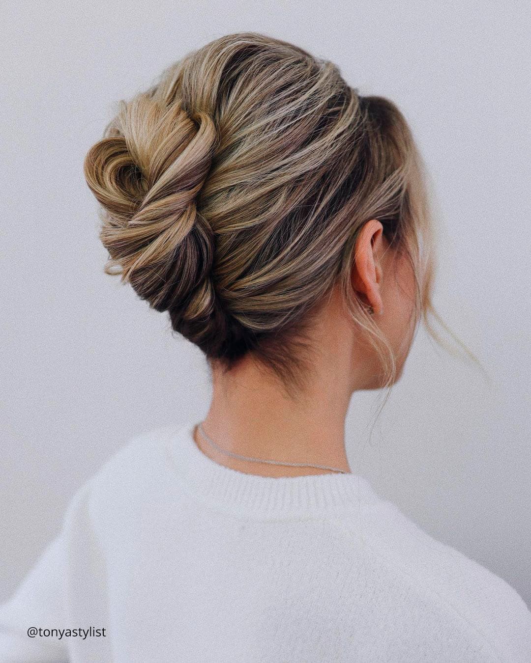 Elegant French Twist for Medium Hair Weddings