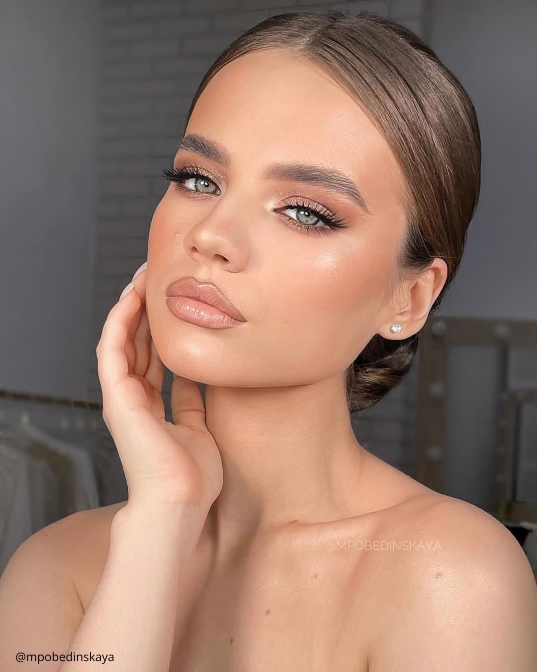 Soft Glam Wedding Makeup For Blue Eyes