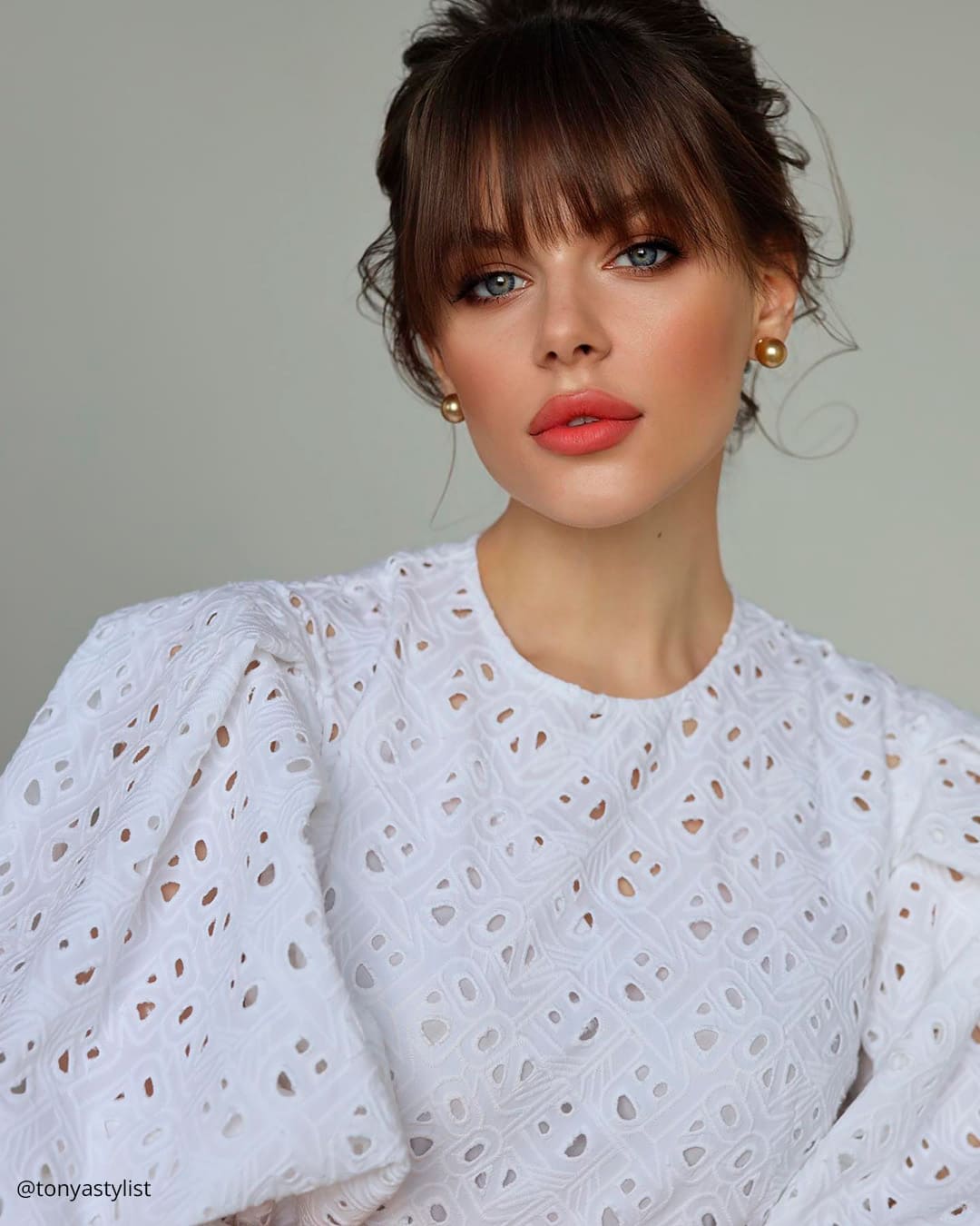 Wedding Hair With Blunt Bangs