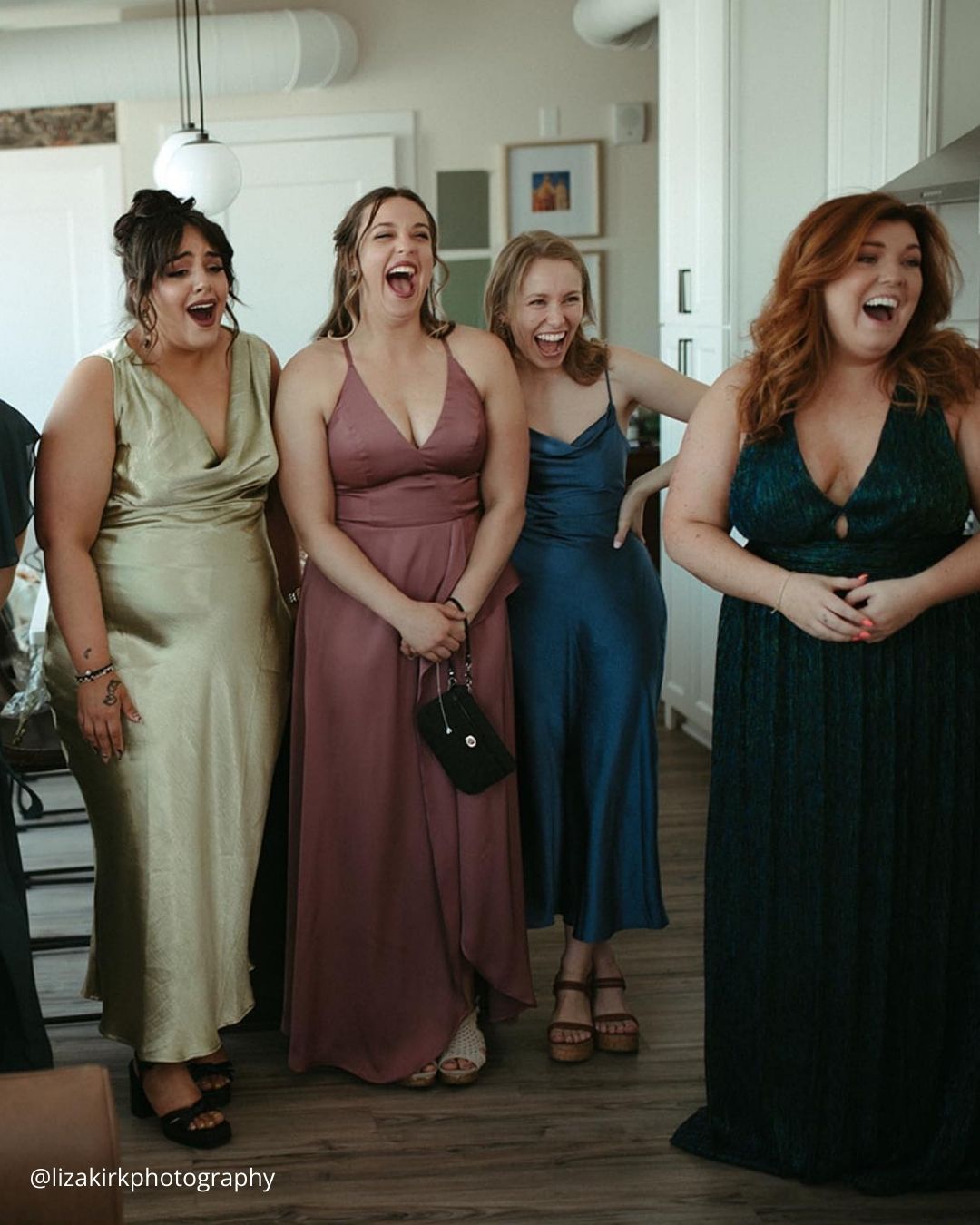 First Look Wedding Photos With Bridesmaids