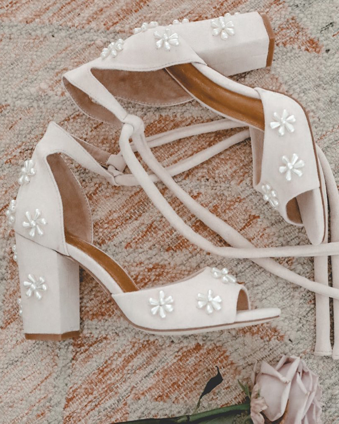 Blush Wedding Shoes Low Heel