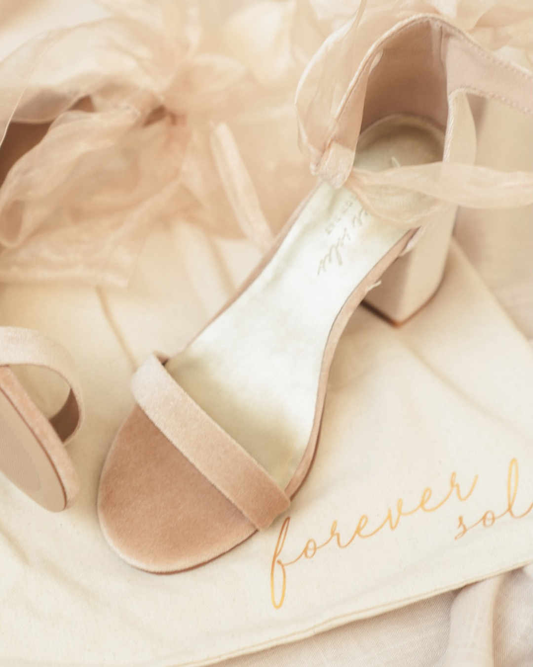 Gold Low Heel Bridal Shoes