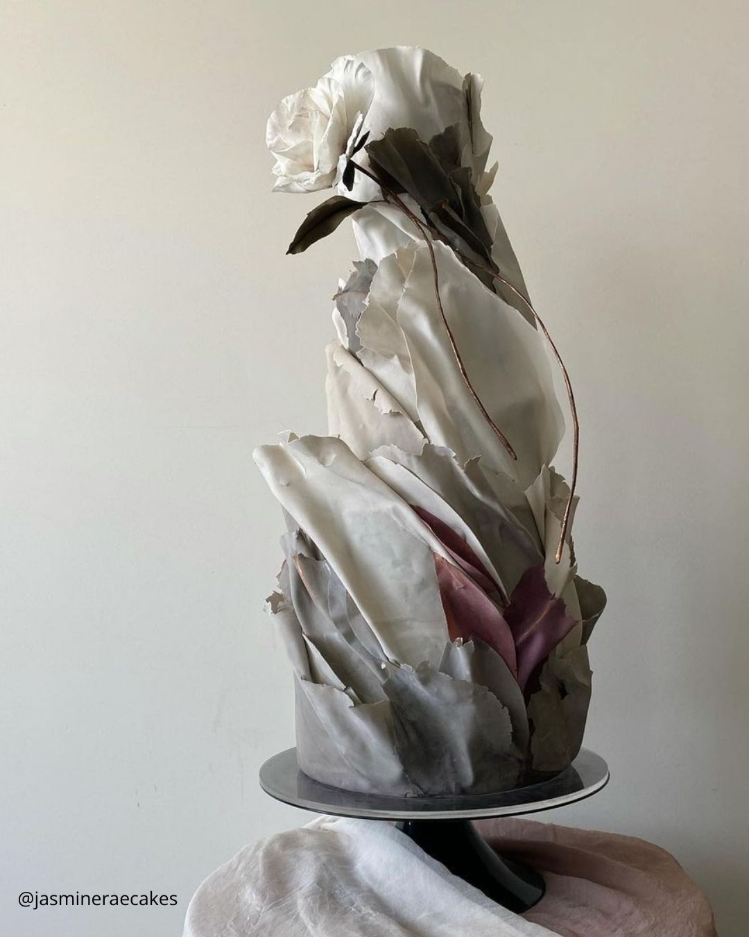 wedding cake trends ruffle grey ombre cake