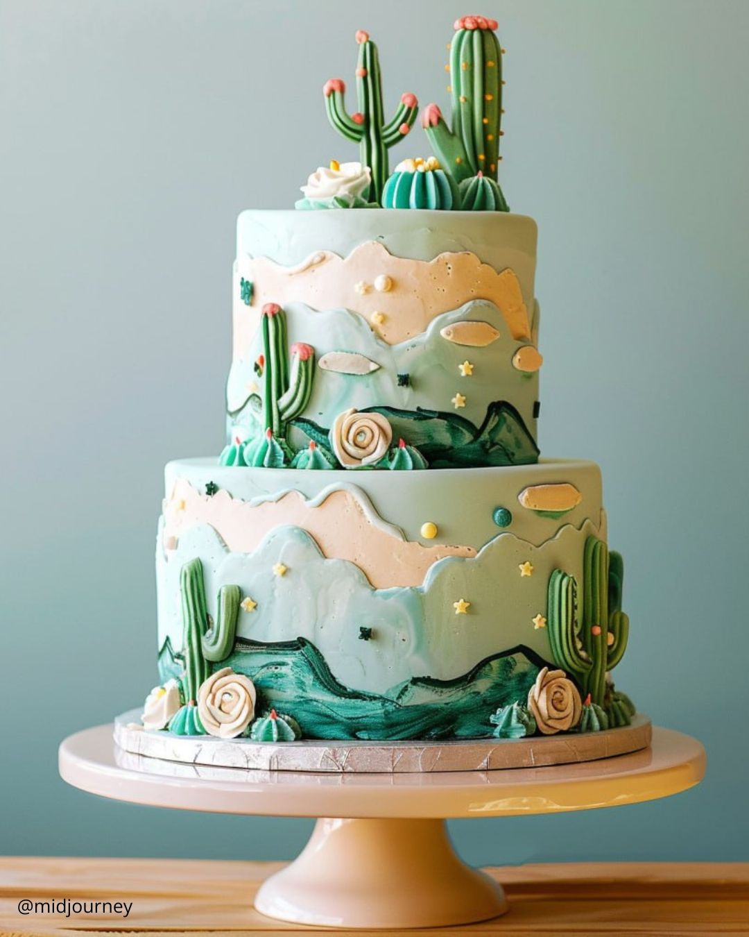 Mexican Themed Wedding Cakes With Cactus