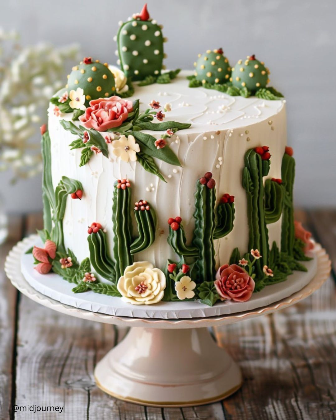 Mexican Themed Wedding Cakes With Cactus
