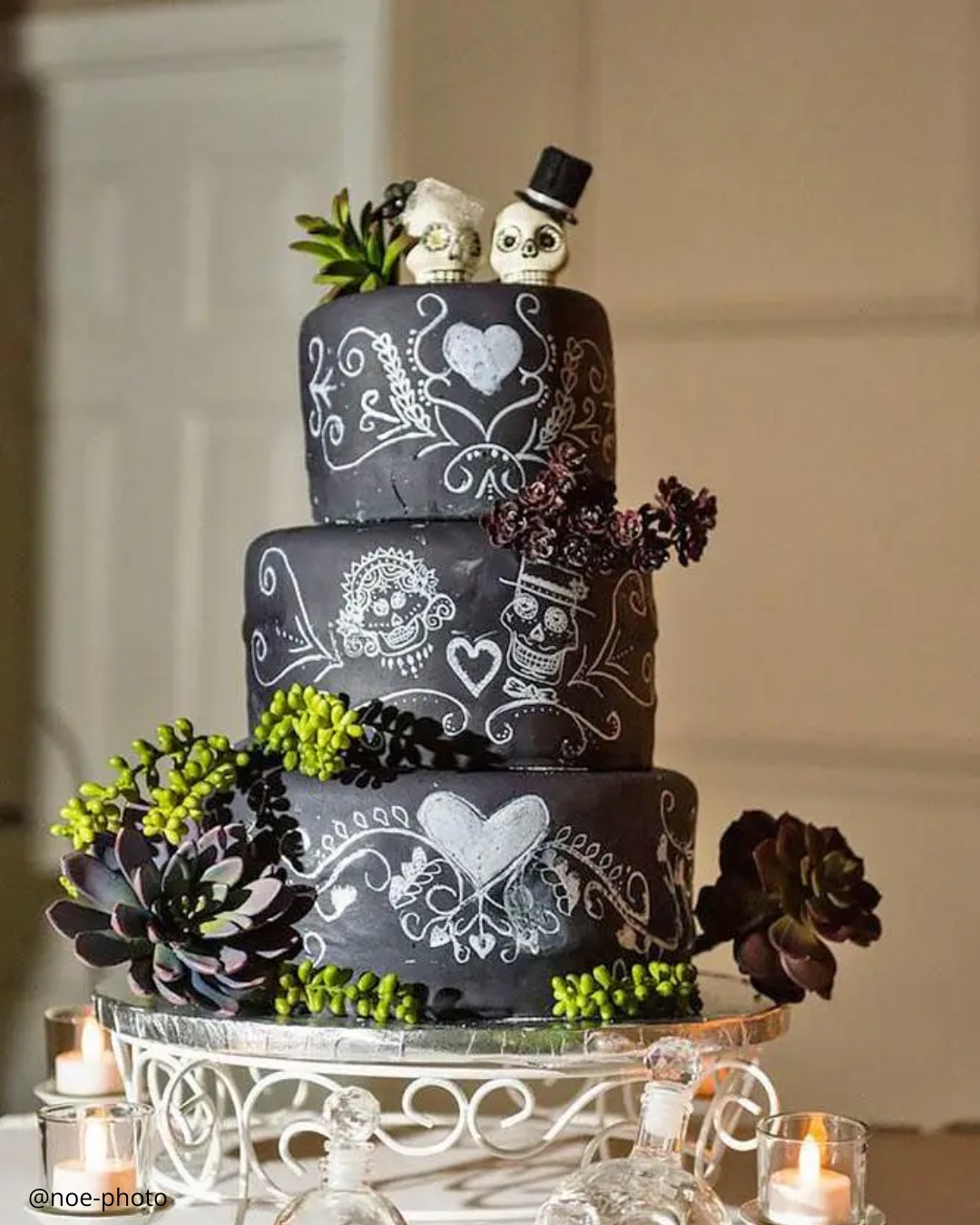 Mexican Cake Design With Santa Muerte Skull