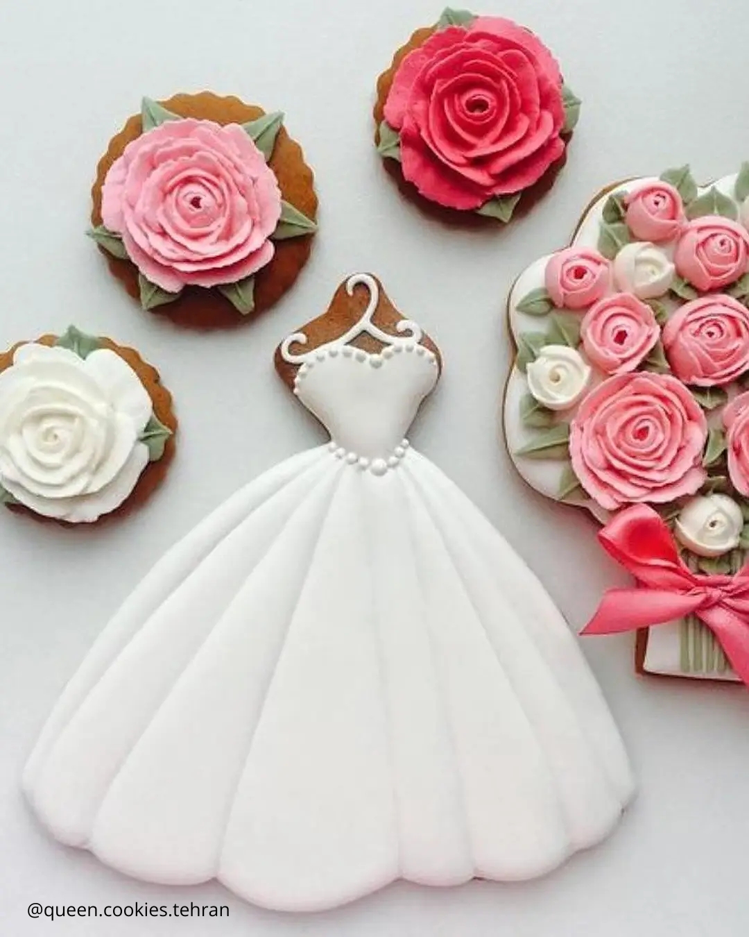 Cute Rose Hearts Cookies
