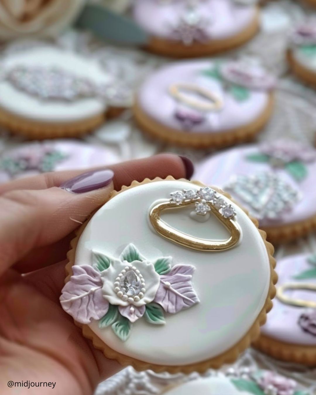 Cute Rose Hearts Cookies