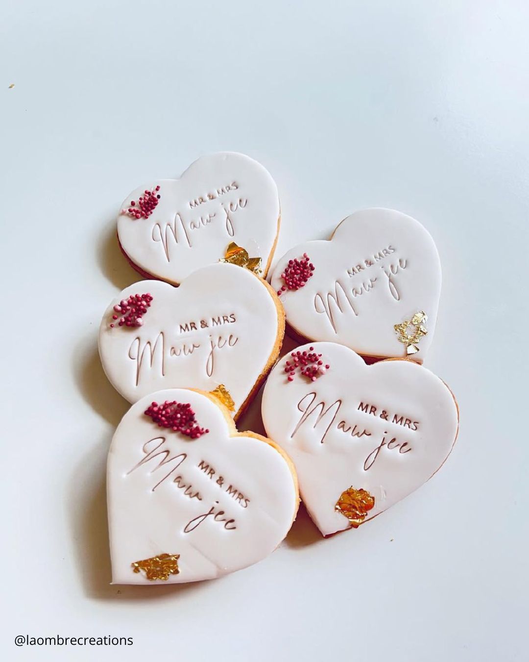 Cute Rose Hearts Cookies