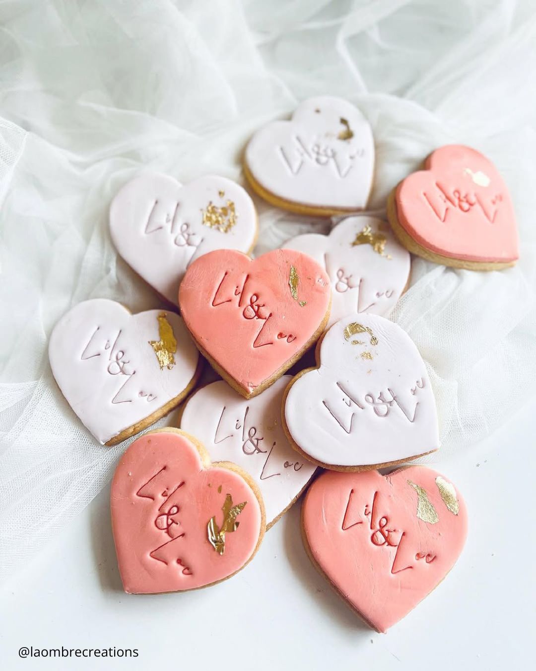 Cute Rose Hearts Cookies