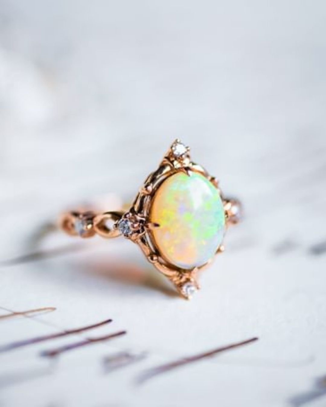 Rings With Round Cut Opal