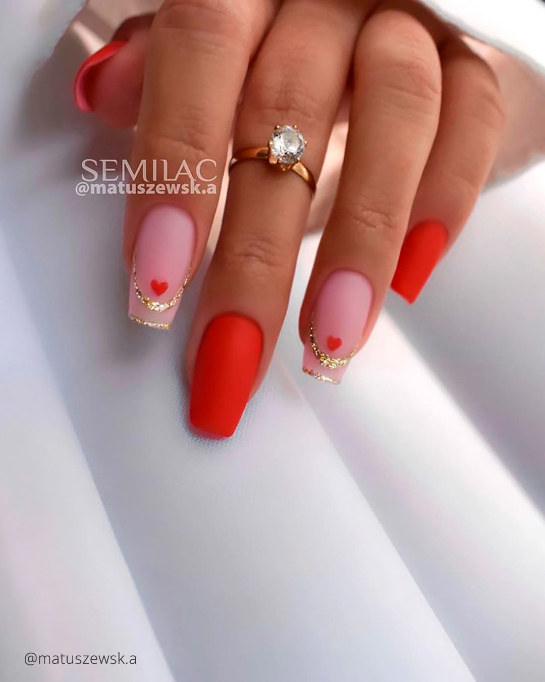 Pink And White Almond Nails