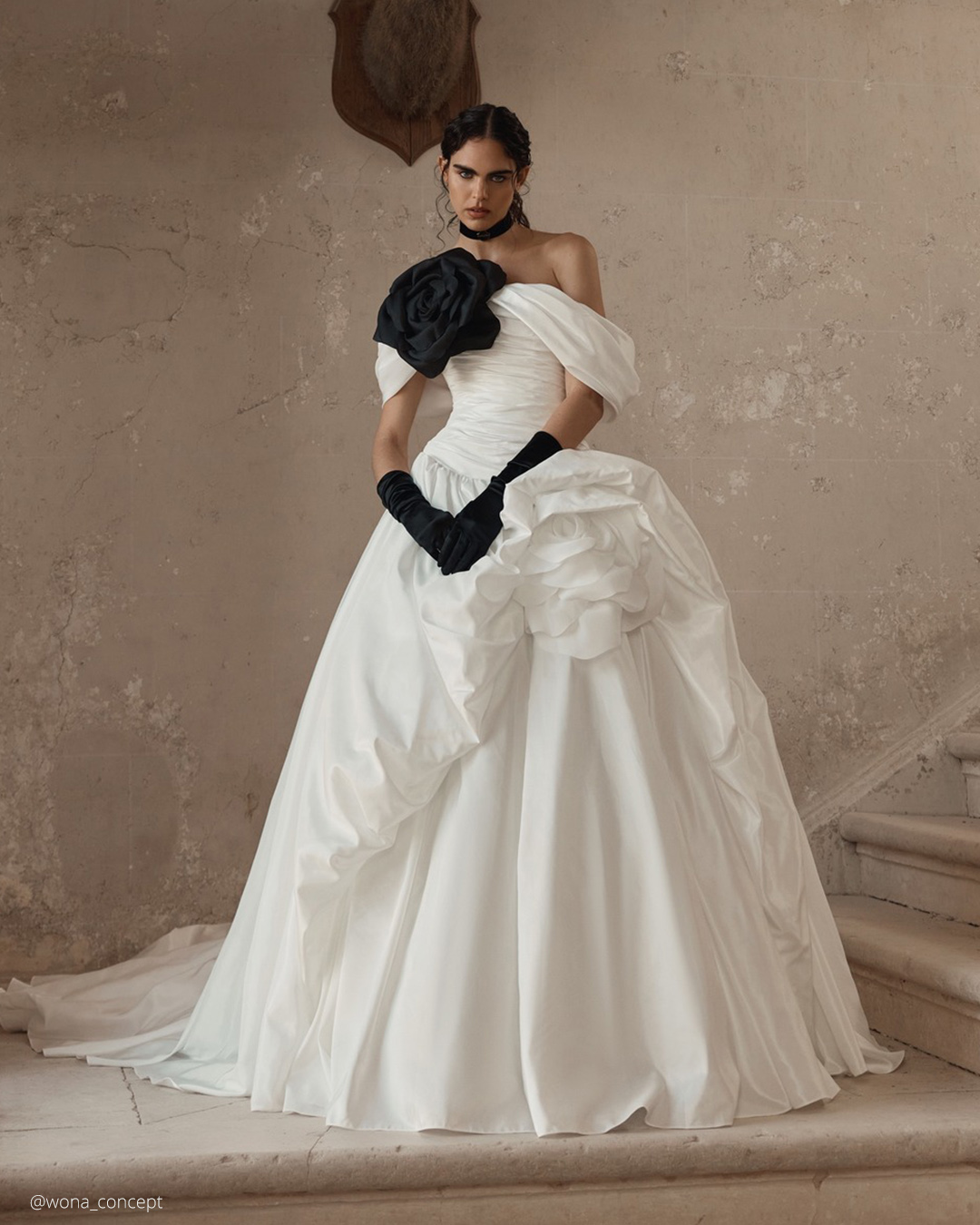White And Black Wedding Dresses