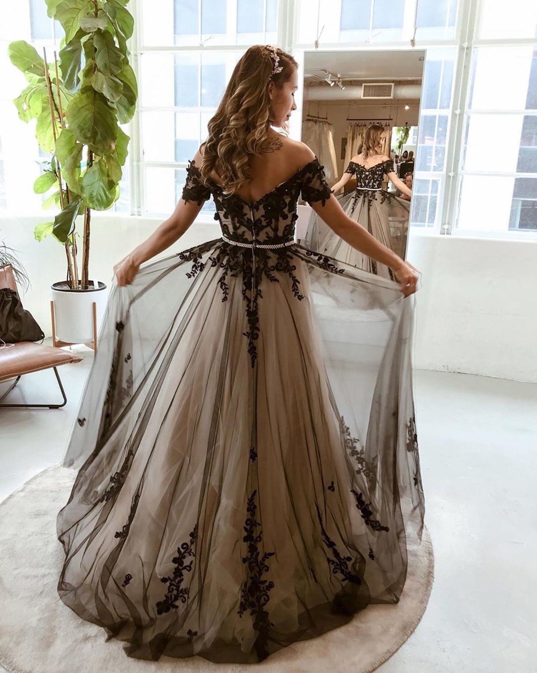 White And Black Wedding Dresses
