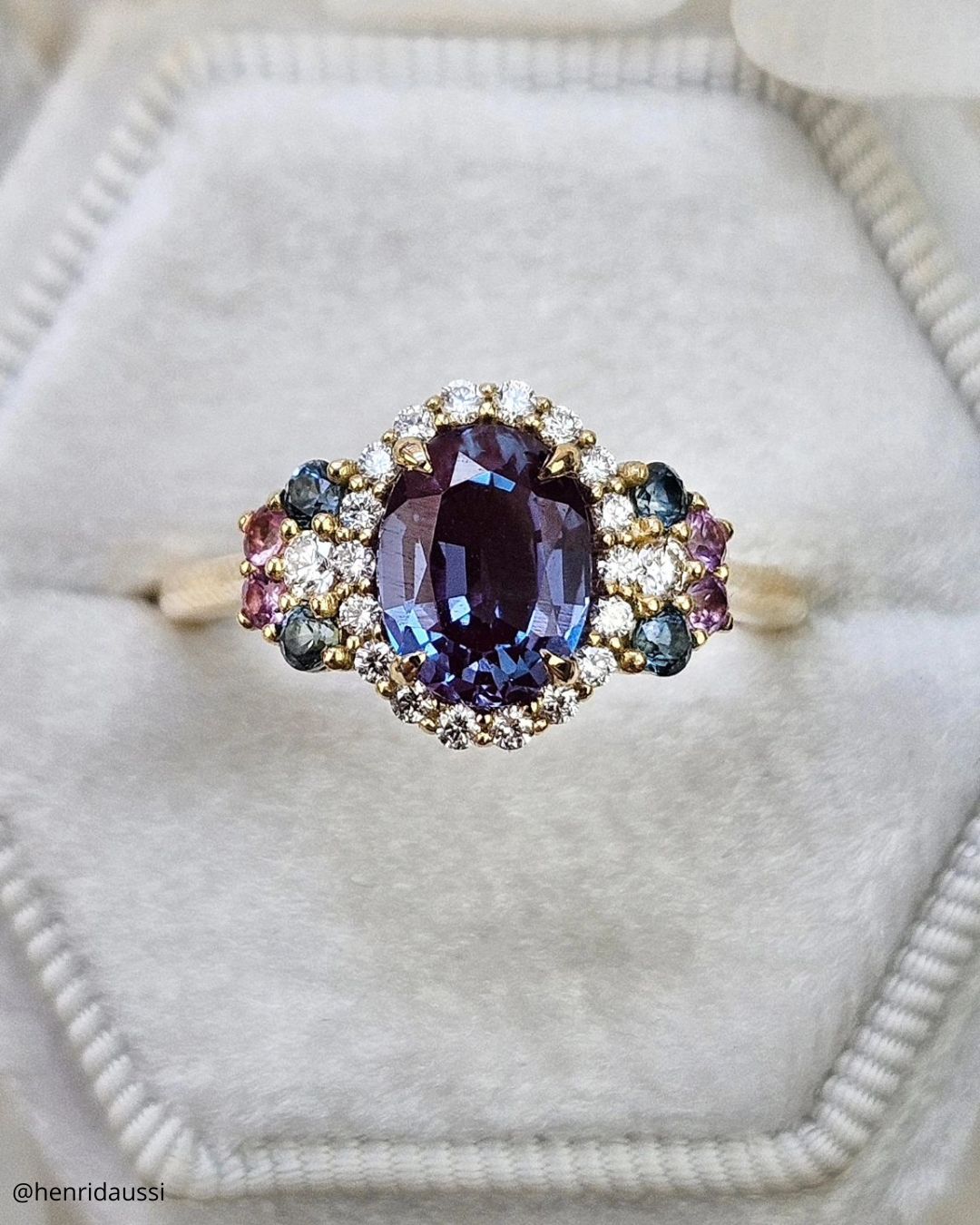 Sapphire Halo Rings