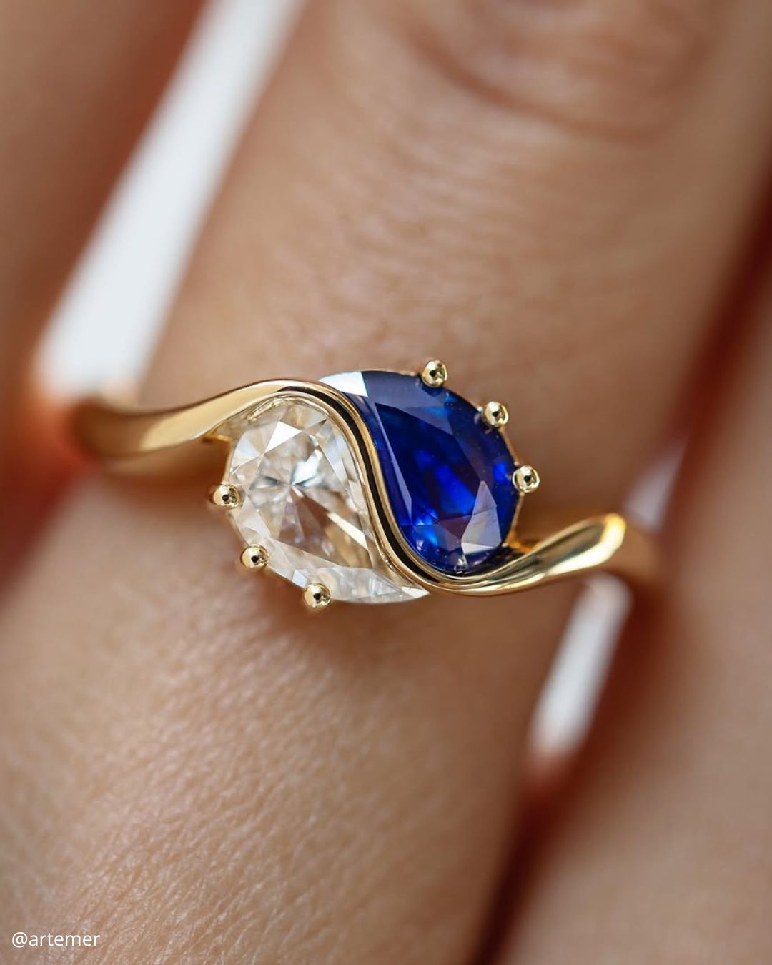 Sapphire Halo Rings