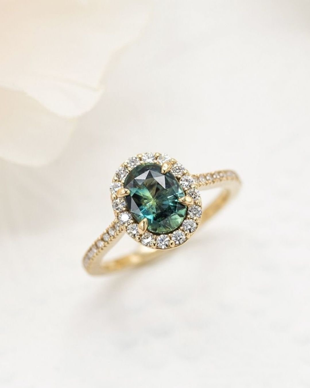 Sapphire Halo Rings