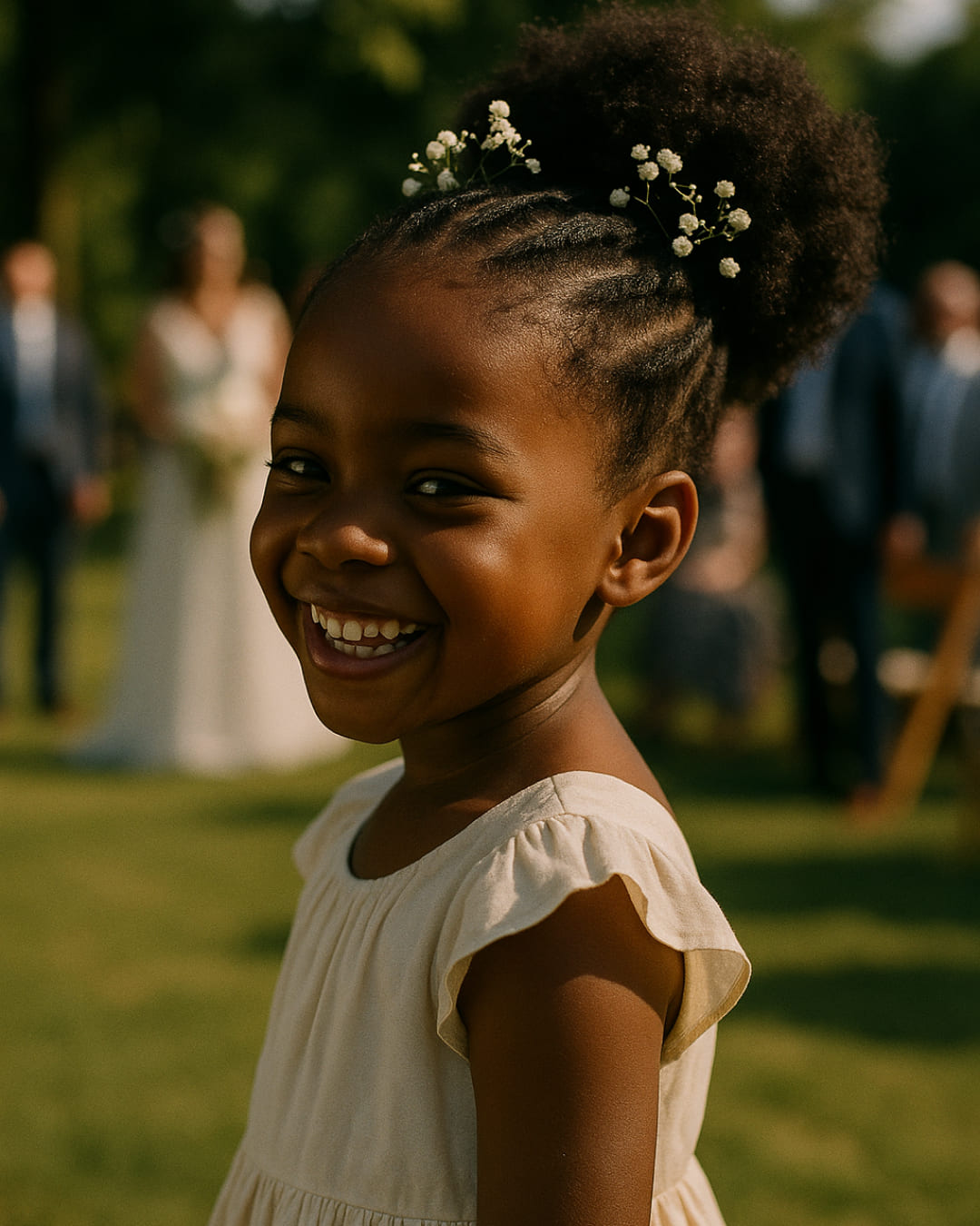 Simple Rustic Flower Girl Hair
