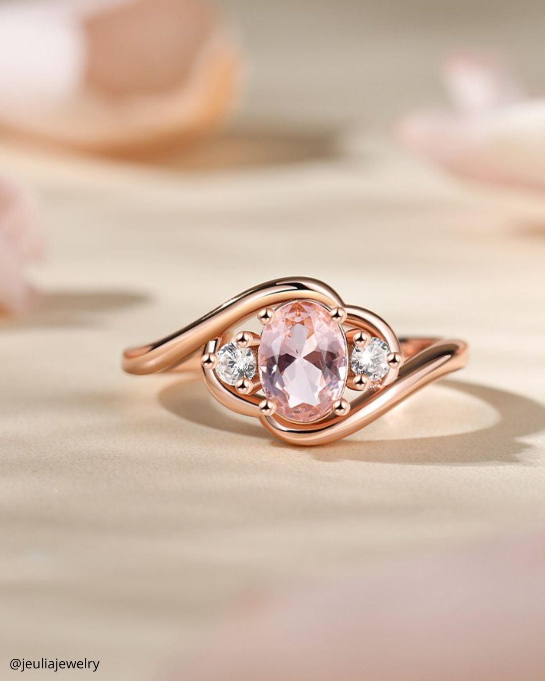 Stone Rose Gold Engagement Rings
