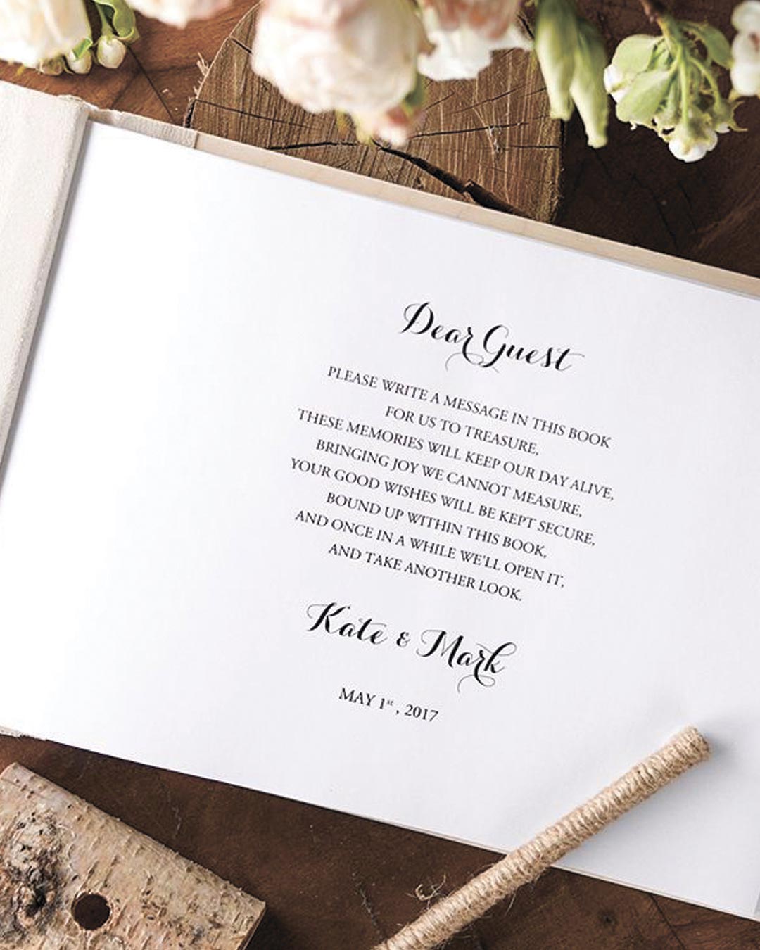 Traditional wedding Guest book