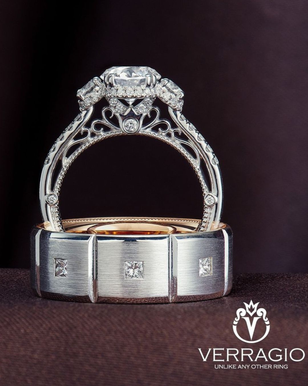 Art-Deco Wedding Rings