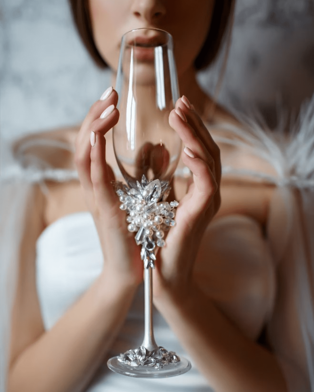 Wedding Glasses With Pearls