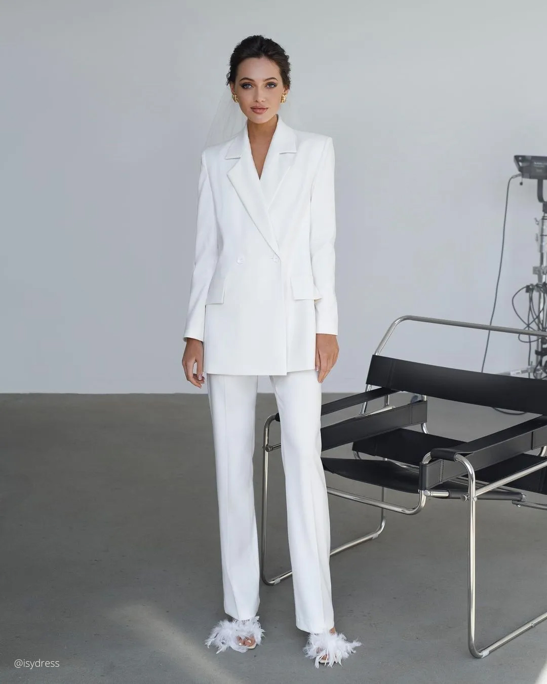 Simple Wedding Pantsuits For Bride