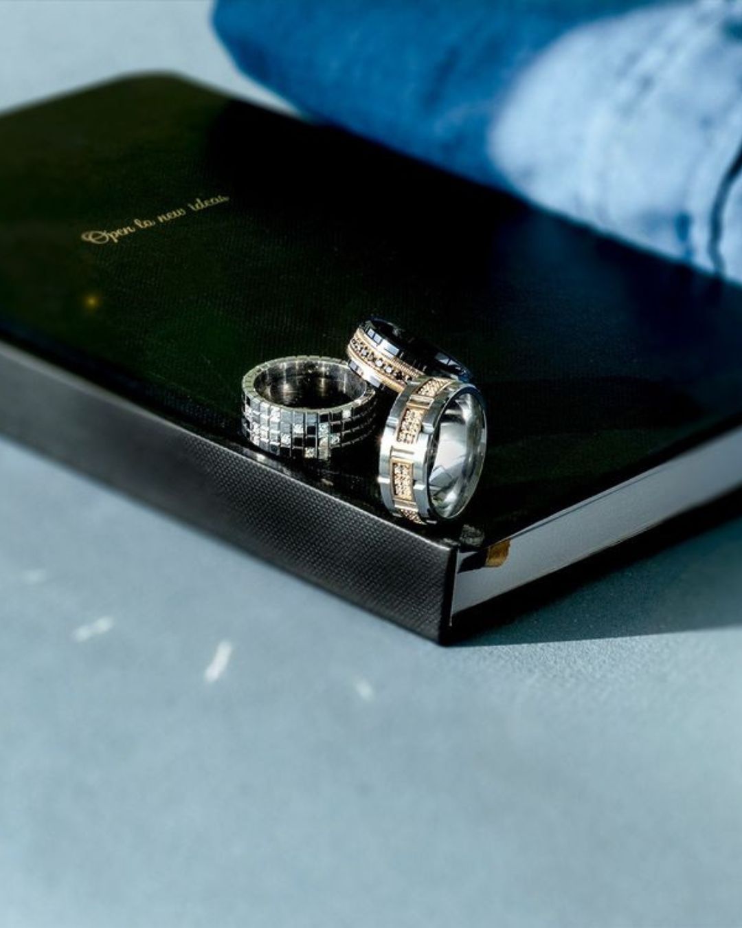Black Cobalt Wedding Bands
