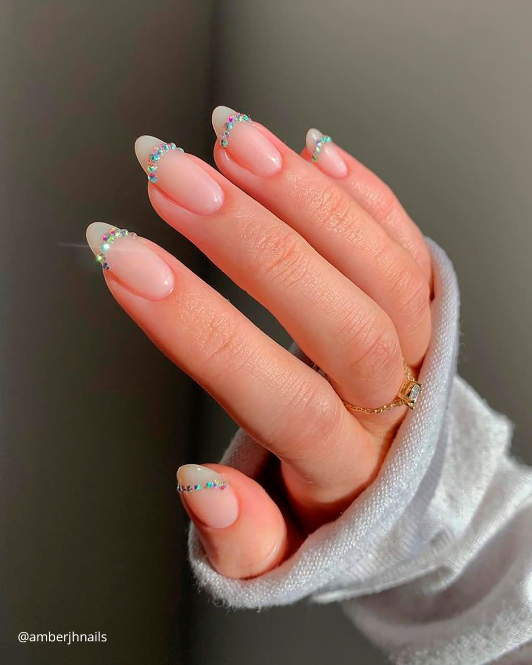 Lace Nails French Tip Wedding