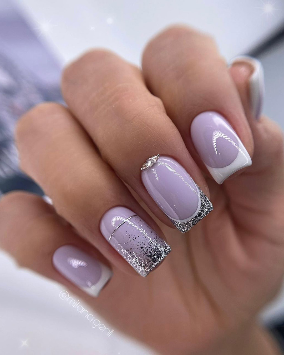French Wedding Nails Coffin