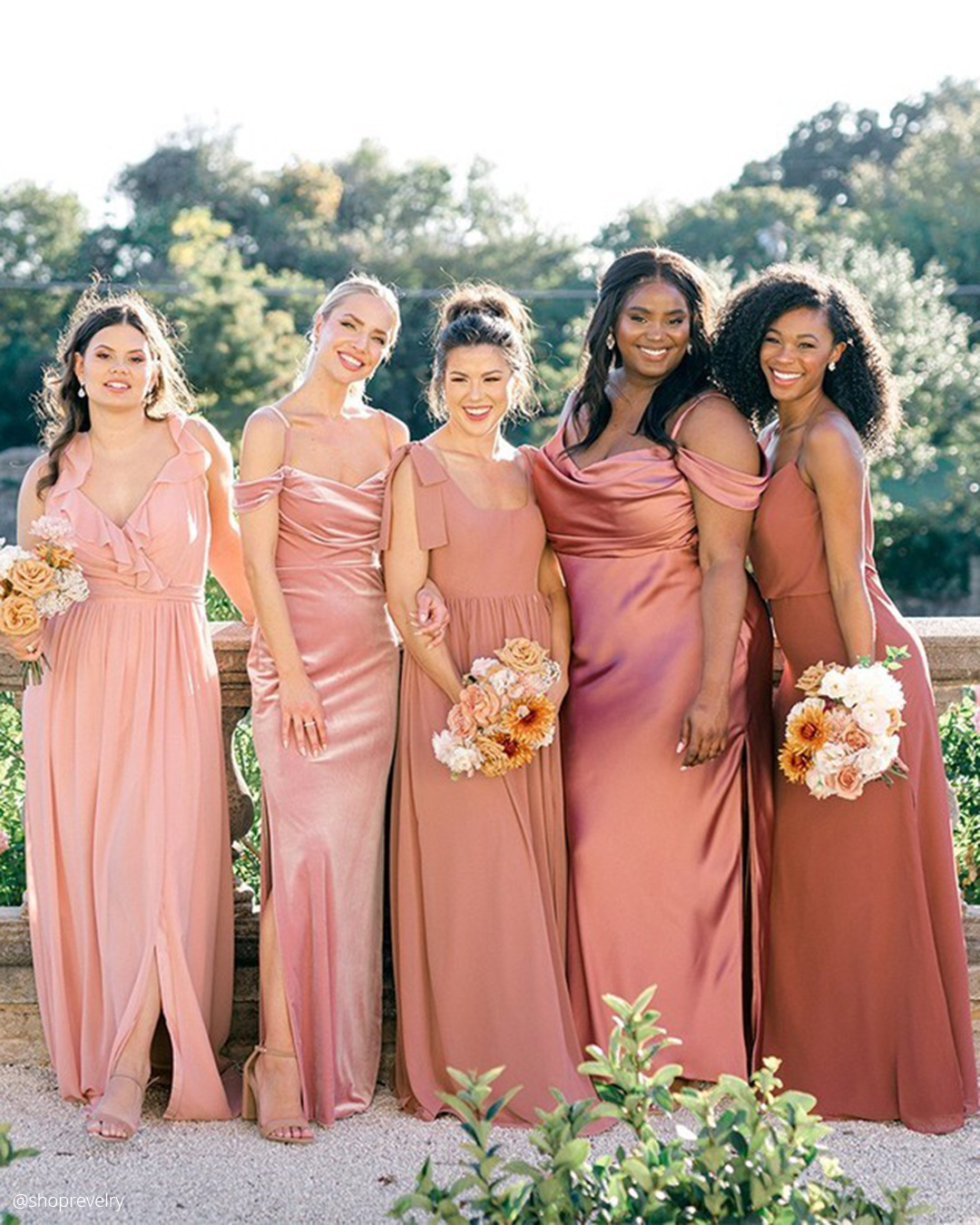 What kind of wedding is best for terracotta rust colored bridesmaid dresses?