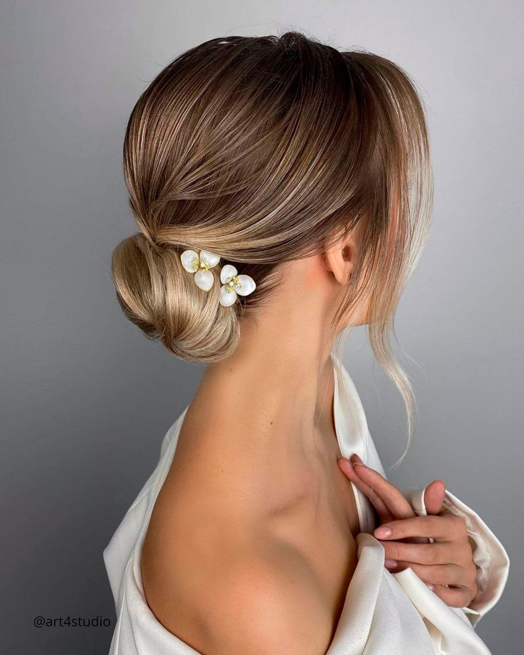 Elegant Low Bun Bridal Hair