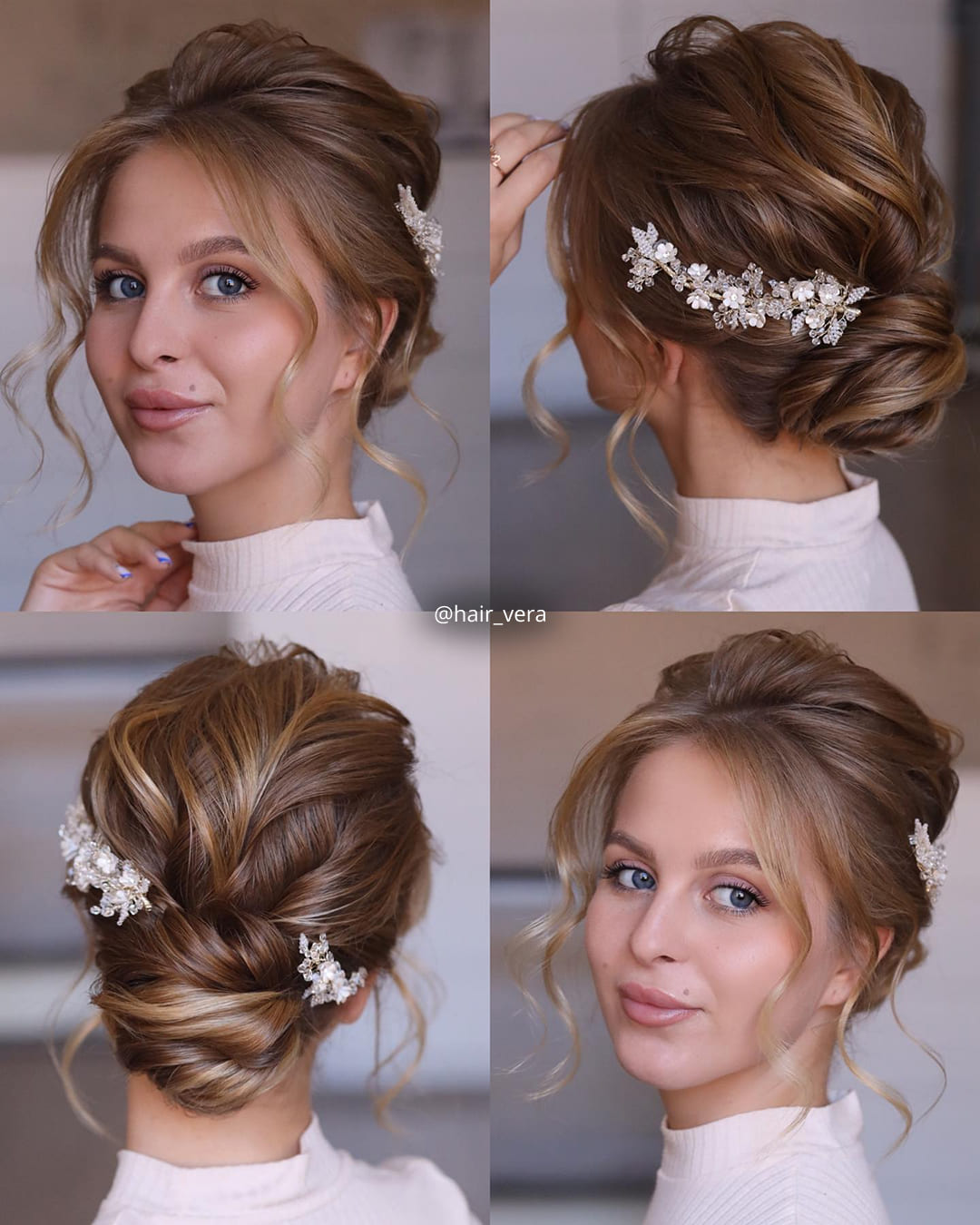 Loose Low Bun with Soft Strands
