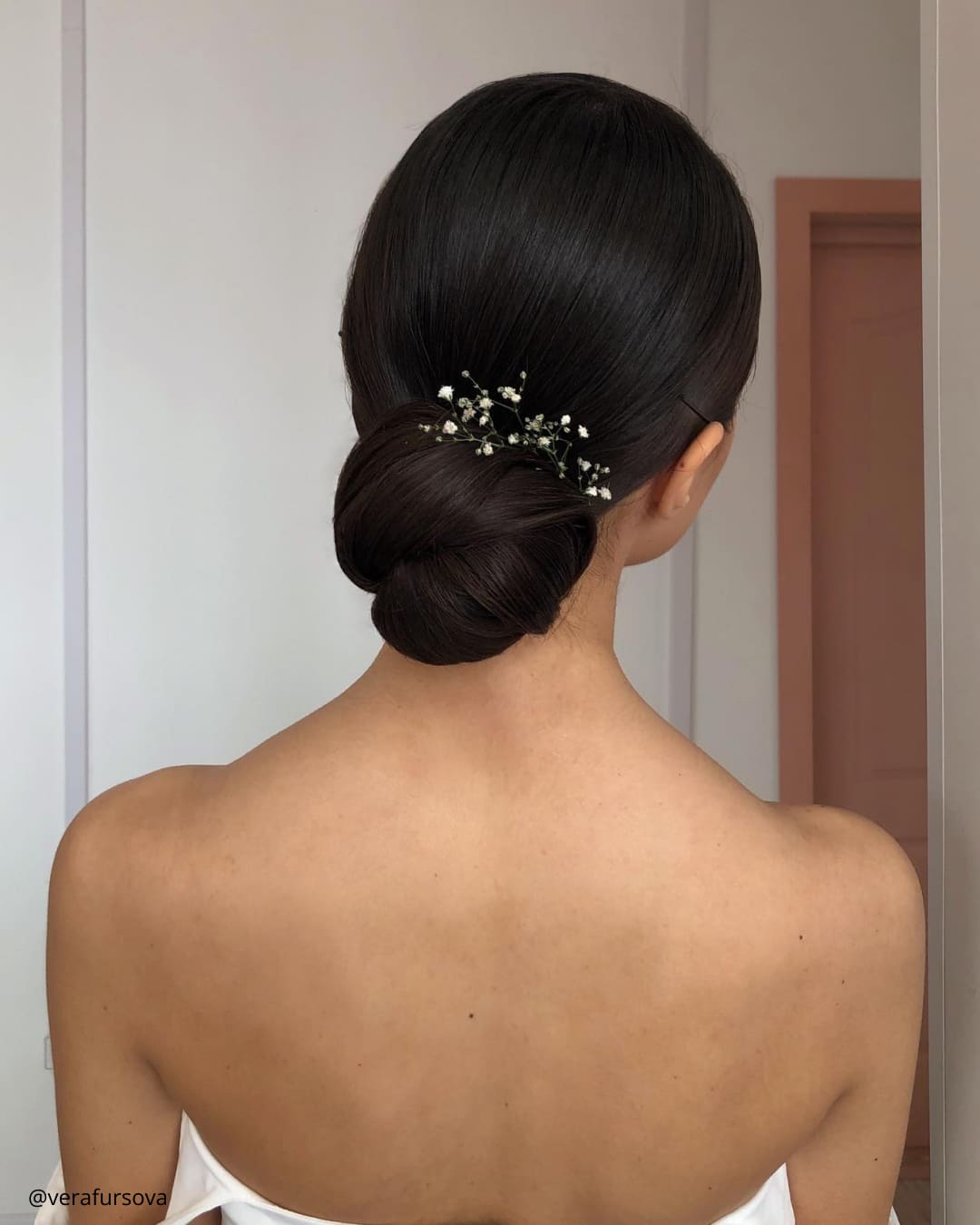 Low Bun Wedding Hair with a Veil