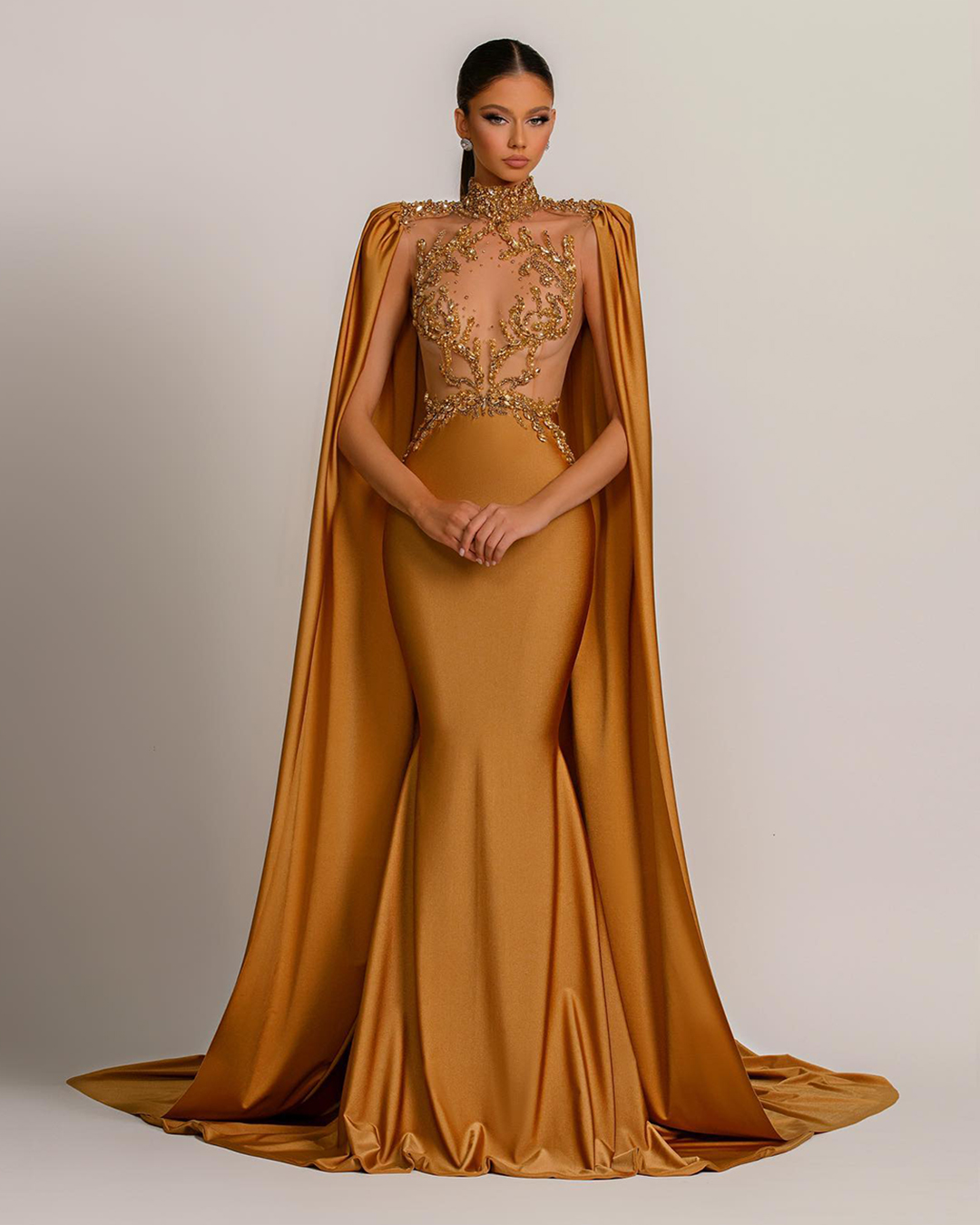 Simple Golden Wedding Dresses