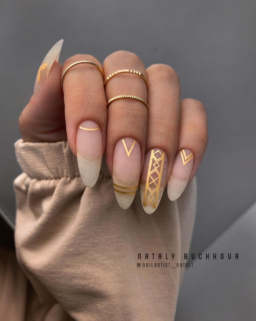 Gold Indian Wedding Nails