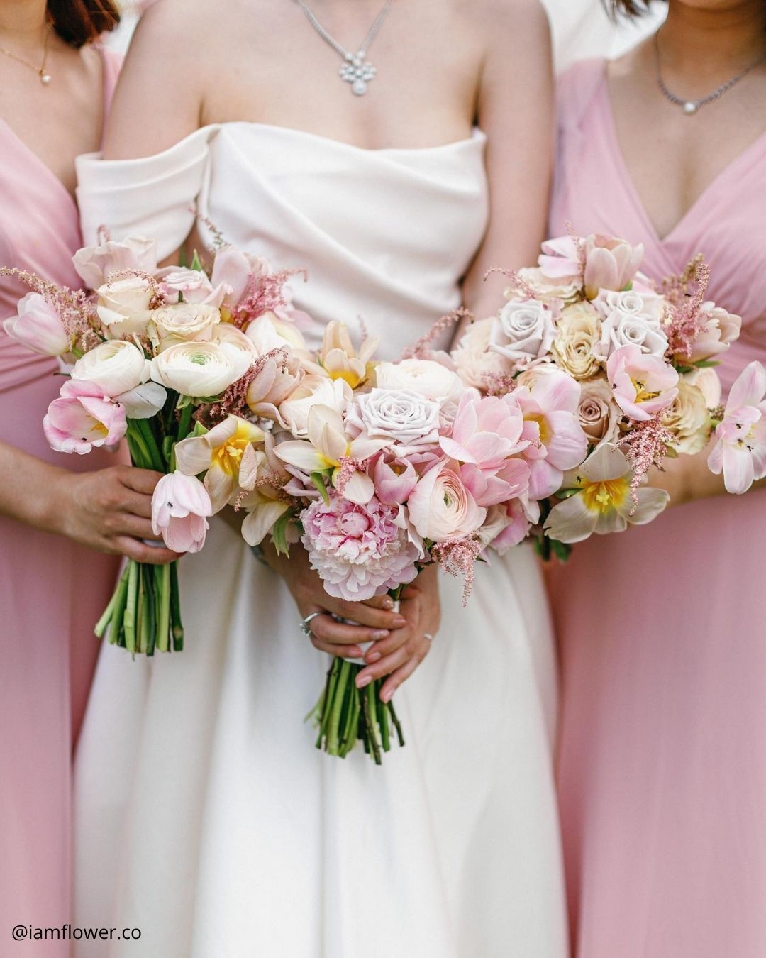 Asymmetrical Pink Bouquets