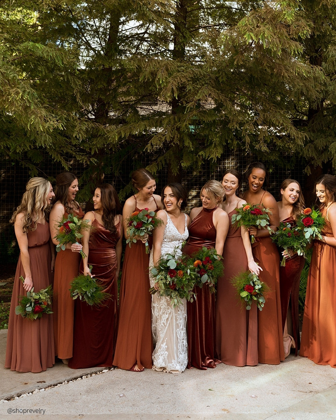 Burnt Orange Bridesmaid Dresses Long Sleeve
