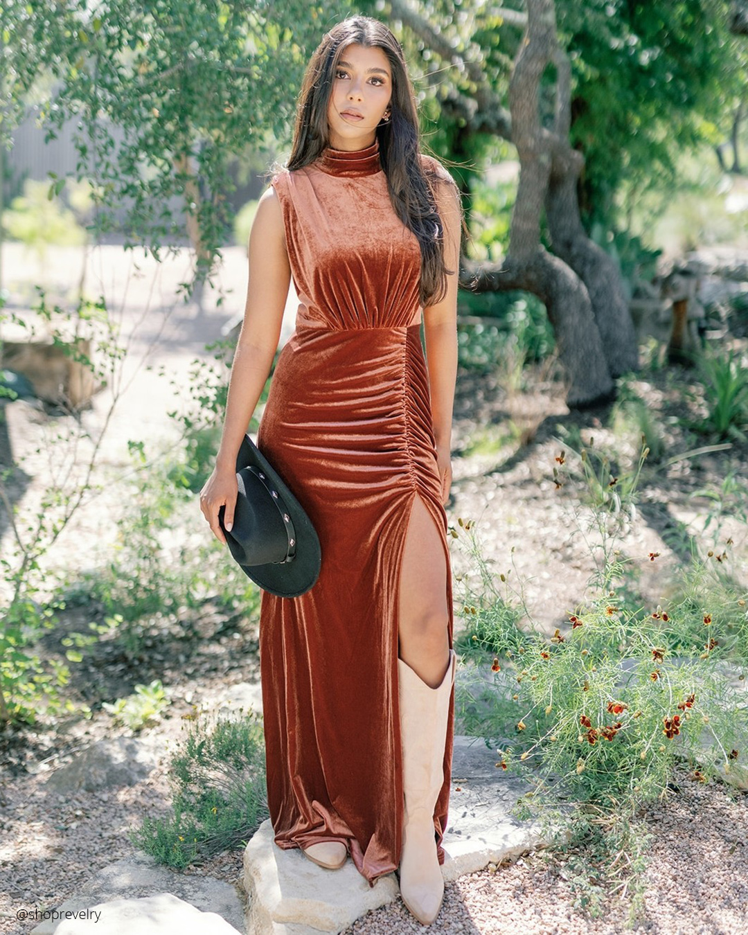 Satin Burnt Orange Bridesmaid Dresses