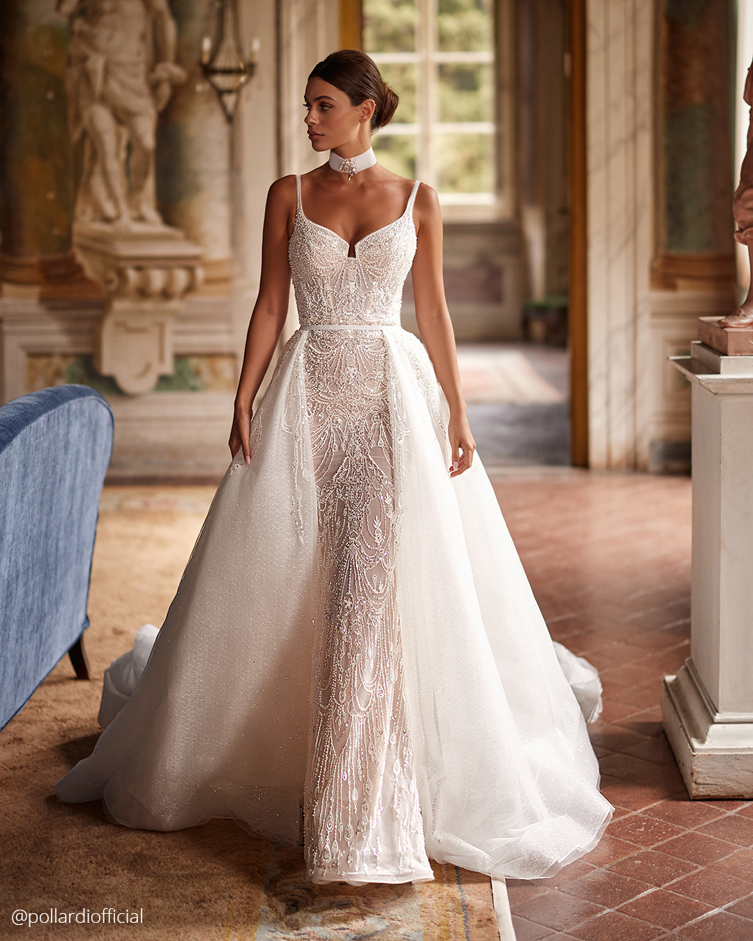 2 In 1 Convertible Wedding Dresses With Overskirt
