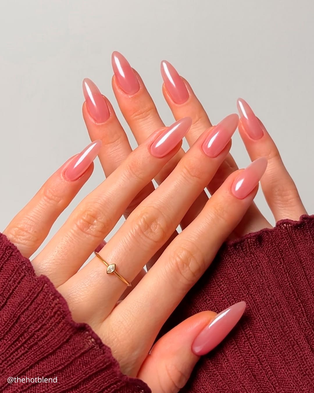 Nude Chrome Nails