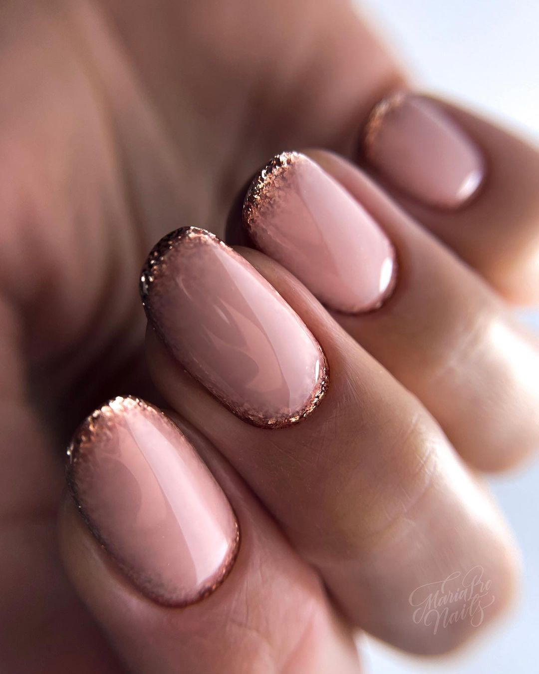 Nude Nails With Glitter