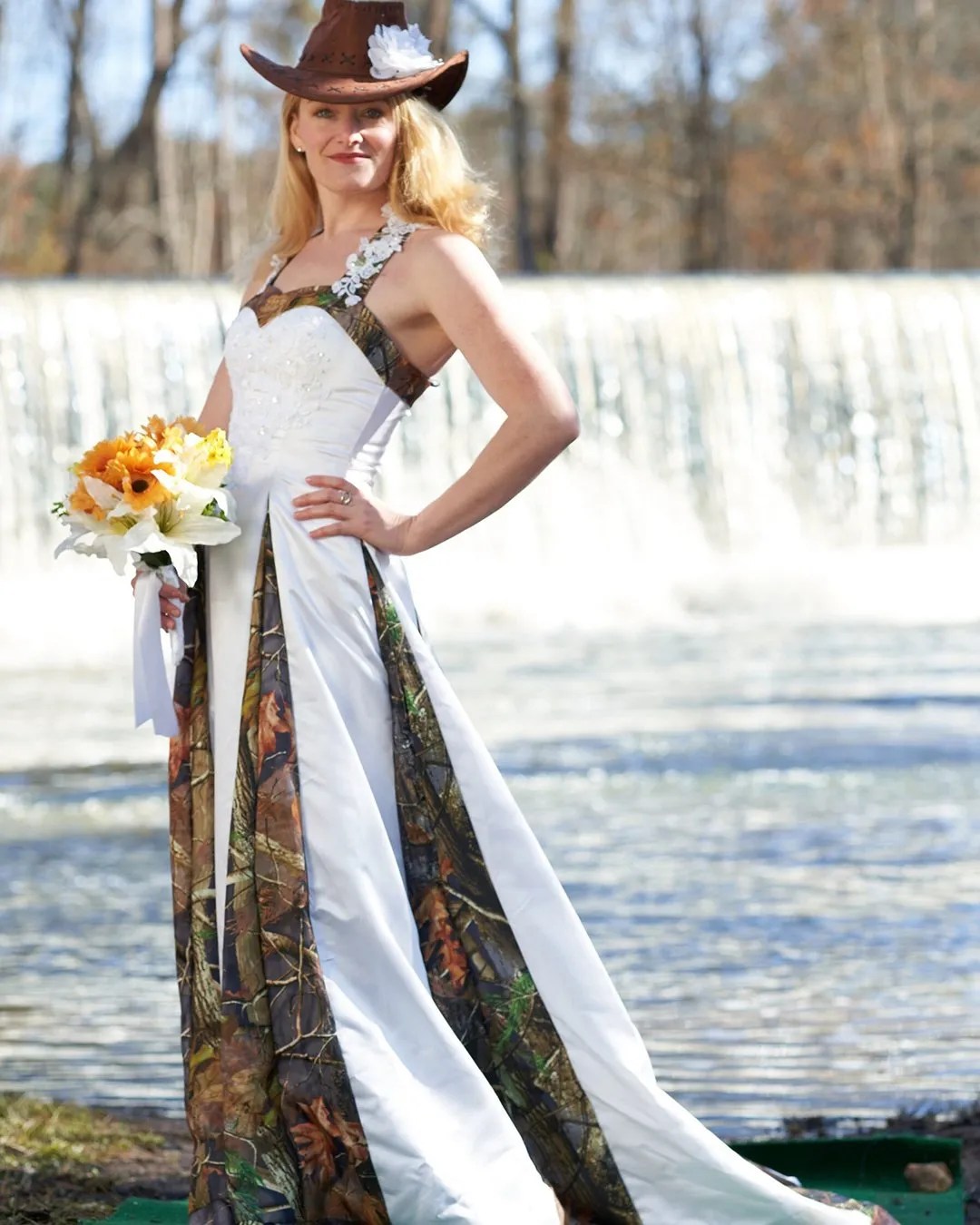 White And Camo Wedding Dresses