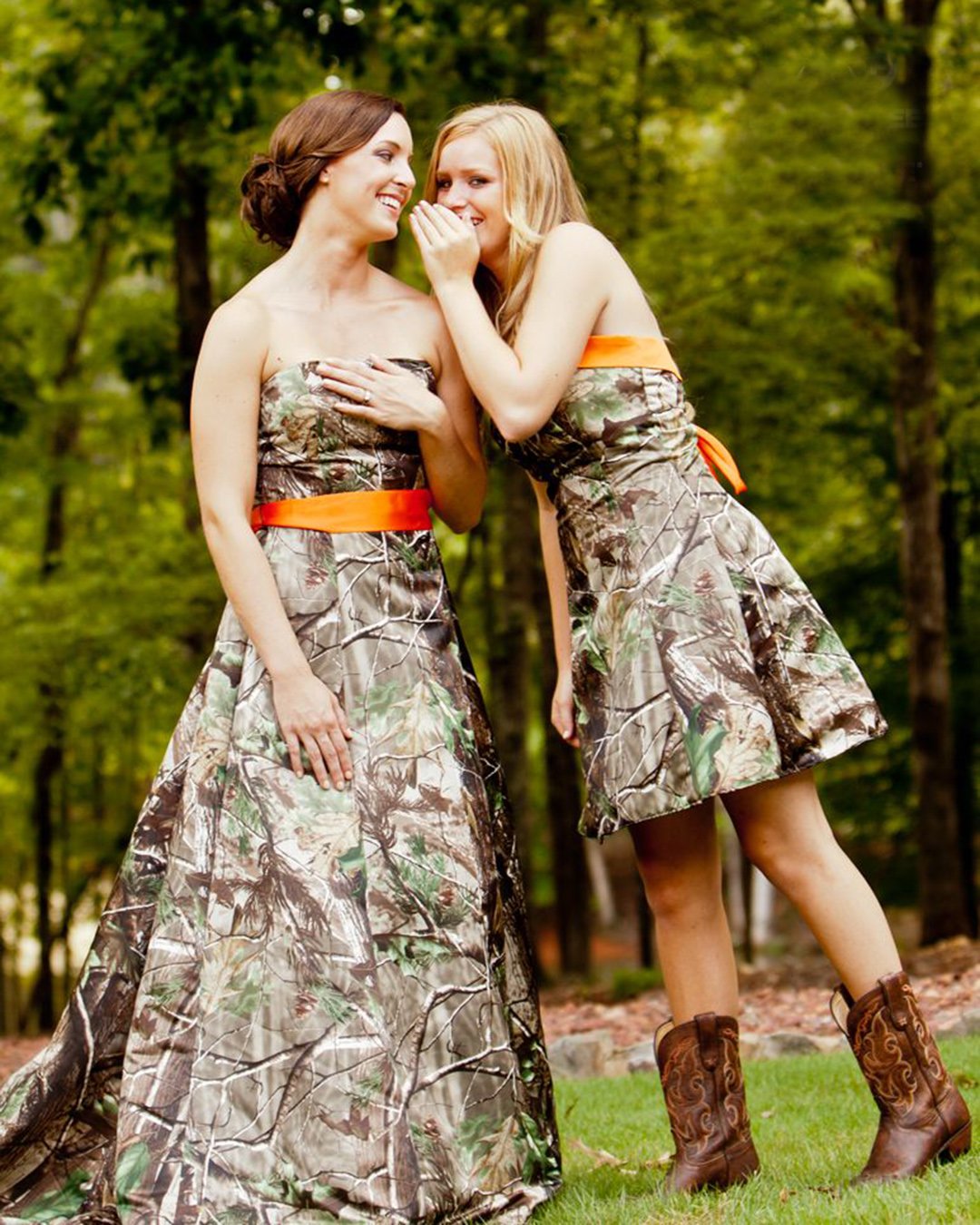 Orange Camo Wedding Dresses