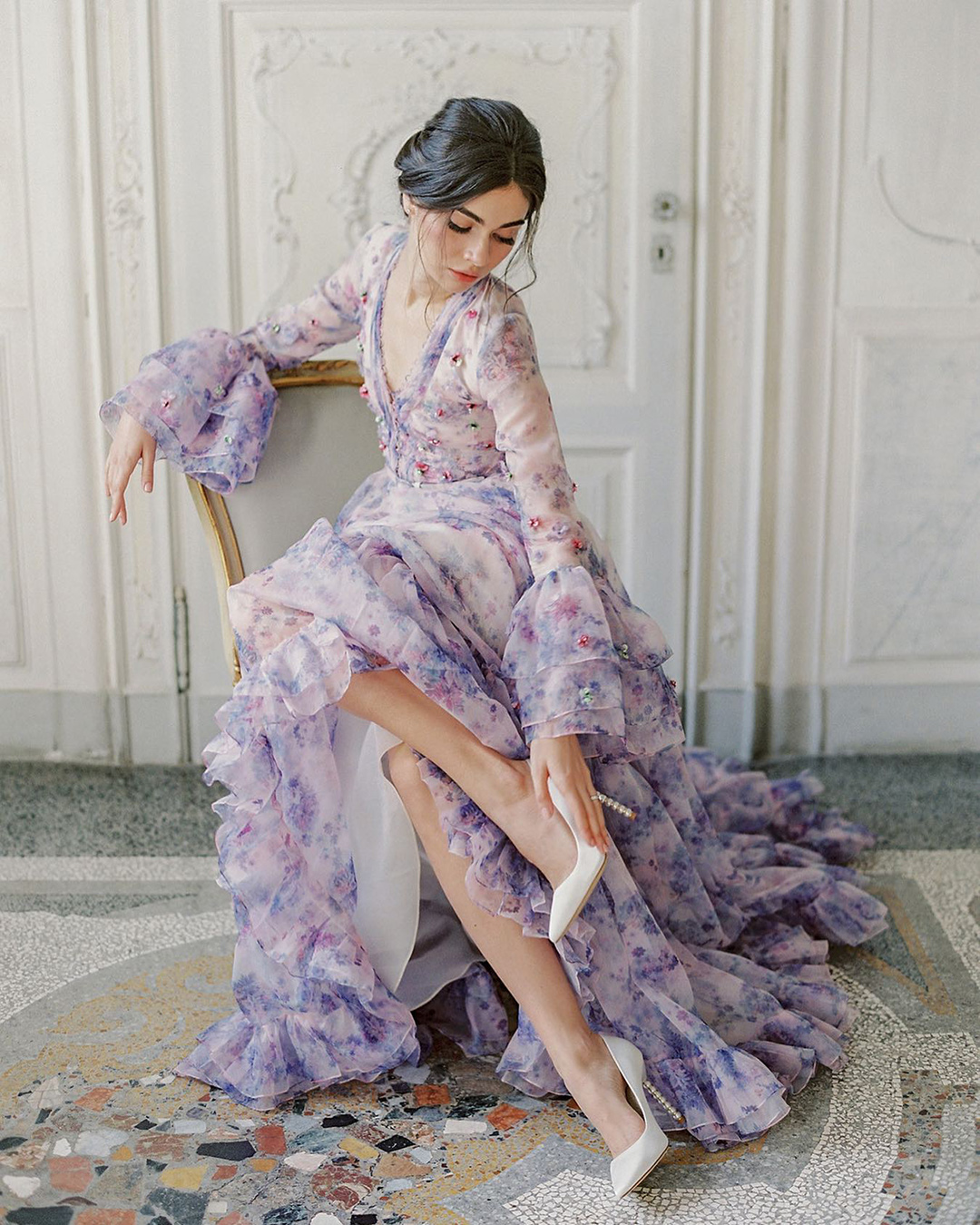 Watercolor Wedding Floral Dresses